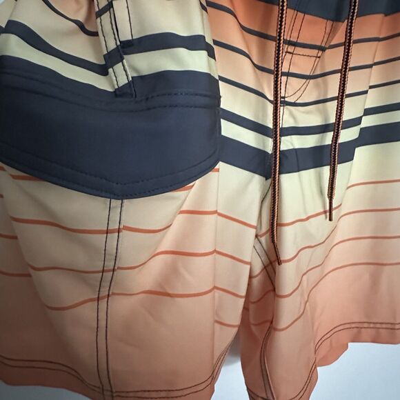 George Men's XL Summer Striped Drawstring Board Shorts/Swim Trunks W/Side Pocket - Picture 6 of 11